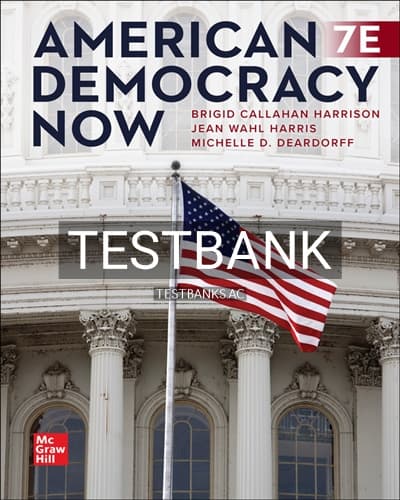Test Bank for American Democracy Now 7th Edition by Harrison cover