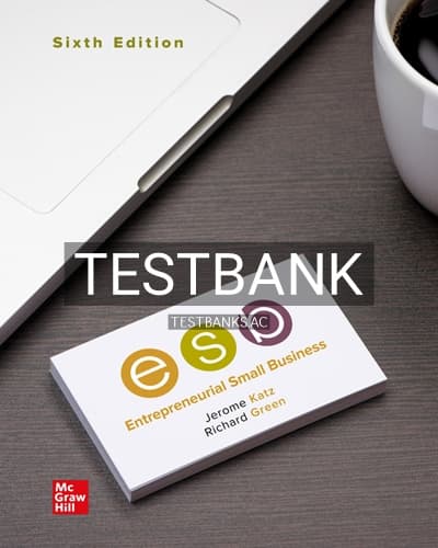 Test Bank for Entrepreneurial Small Business 6th Edition by Katz cover