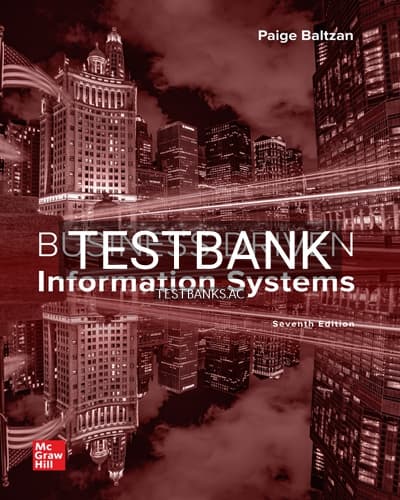 Test Bank for Business Driven Information Systems 7th Edition by Baltzan cover