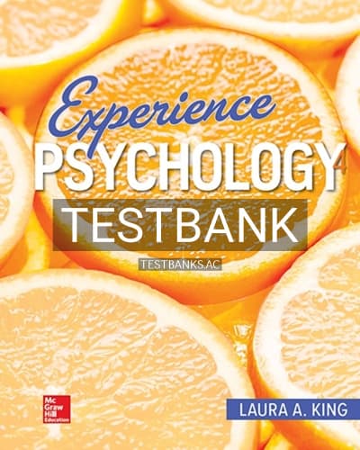 Test Bank for Experience Psychology 4th Edition by King cover