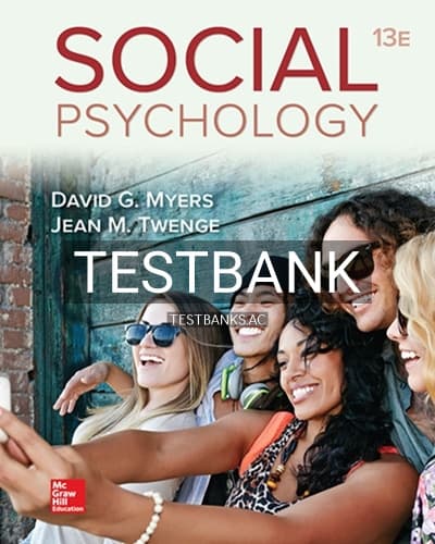Test Bank for Social Psychology 13th Edition by Myers cover