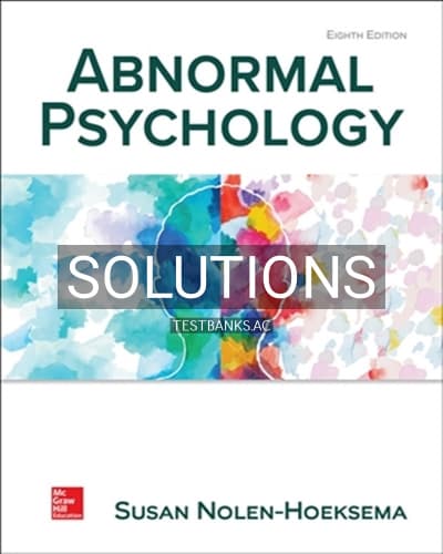 Solutions for Abnormal Psychology 8th Edition by Nolen-Hoeksema cover