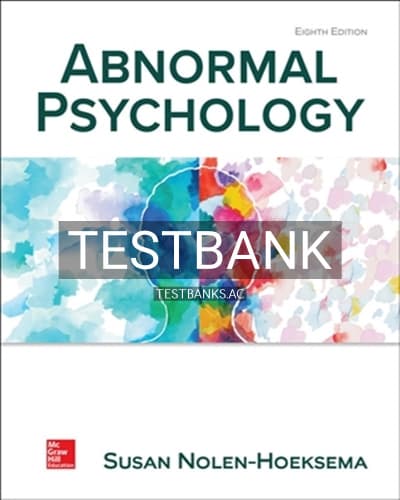 Test Bank for Abnormal Psychology 8th Edition by Nolen-Hoeksema cover