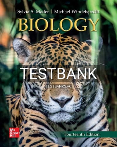 Cover for Test Bank for Biology 14th Edition by Mader