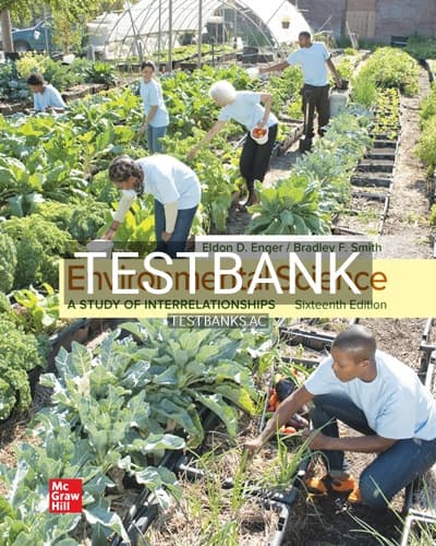Test Bank for Environmental Science 16th Edition by Enger cover