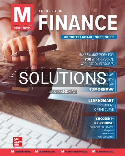 Solutions for M Finance 5th Edition by Cornett cover
