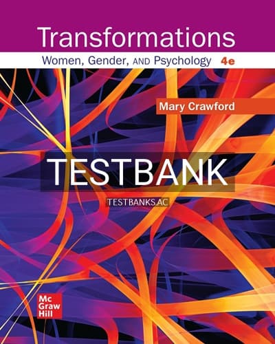 Test Bank for Transformations Women Gender and Psychology 4th Edition by Crawford cover