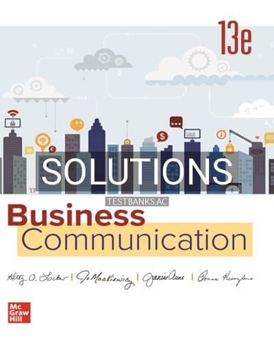 Cover for Solutions for Business Communication 13th Edition by Locker