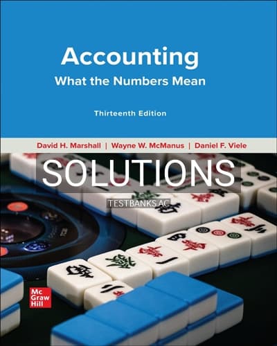 Cover for Solutions for Accounting What the Numbers Mean 13th Edition by Marshall