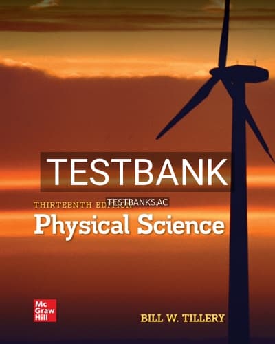 Test Bank for Physical Science 13th Edition by Tillery cover