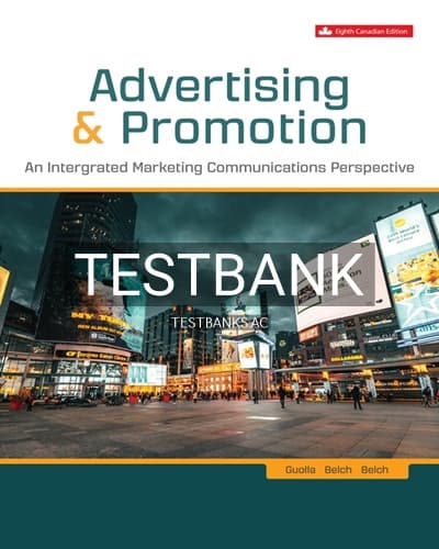 Test Bank for Advertising & Promotion 8th Edition by Guolla cover