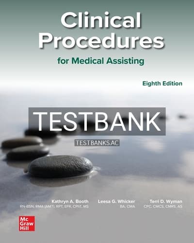 Test Bank for Medical Assisting 8th Edition by Booth cover