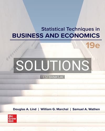 Solutions for Statistical Techniques in Business and Economics 19th Edition by Lind cover