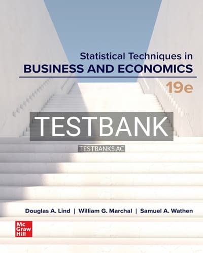 Test Bank for Statistical Techniques in Business and Economics 19th Edition by Lind cover