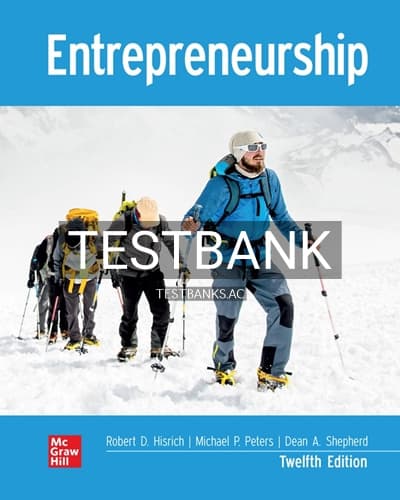 Test Bank for Entrepreneurship 12th Edition by Hisrich cover