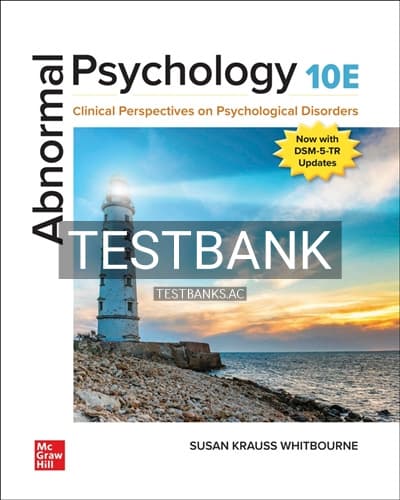 Cover for Test Bank for Abnormal Psychology 10th Edition by Whitbourne