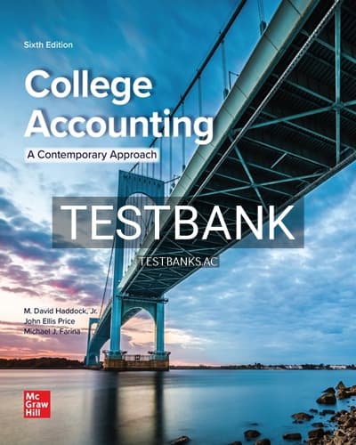 Test Bank for College Accounting 6th Edition by Haddock cover