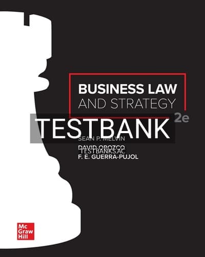 Test Bank for Business Law and Strategy 2nd Edition by Melvin cover