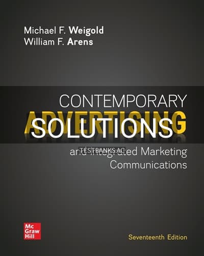 Solutions for Contemporary Advertising 17th Edition by Weigold cover