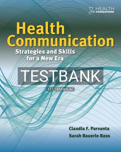Test Bank for Health Communication 1st Edition by Parvanta cover
