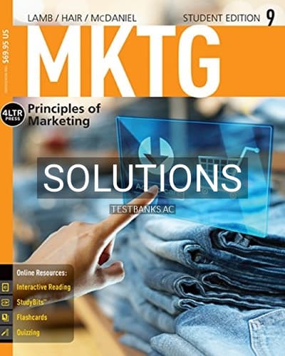 Solutions for MKTG 9th Edition by Lamb cover