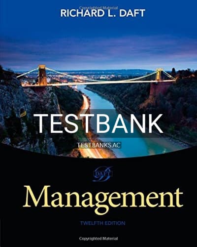 Test Bank for Management 12th Edition by Daft cover