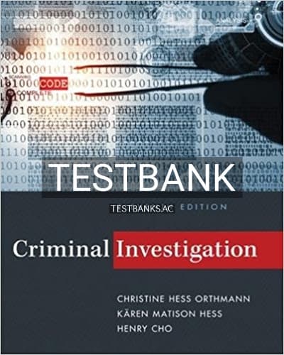 Cover for Solutions for Criminal Investigation 11th Edition by Hess