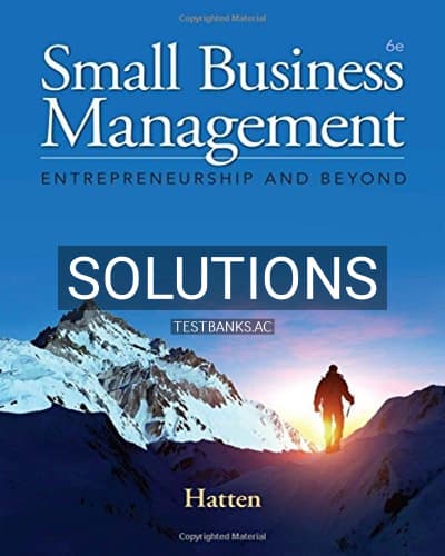 Solutions for Small Business Management Entrepreneurship and Beyond 6th Edition by Hatten cover
