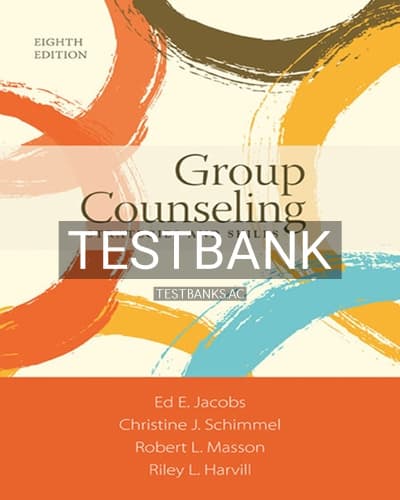 Test Bank for Group Counseling 8th Edition by Jacobs cover