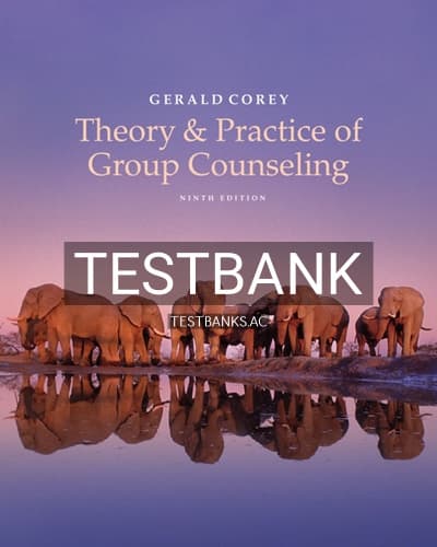 Test Bank for Theory and Practice of Group Counseling 9th Edition by Corey cover