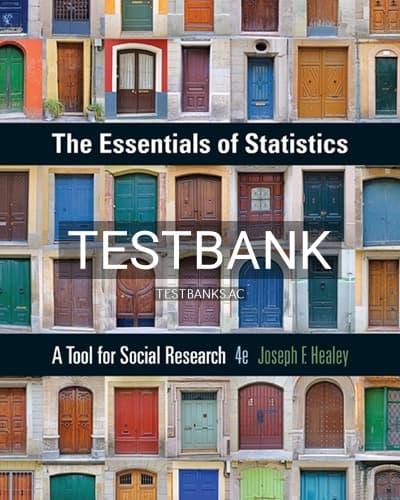 Test Bank for Essentials of Statistics 4th Edition by Healey cover