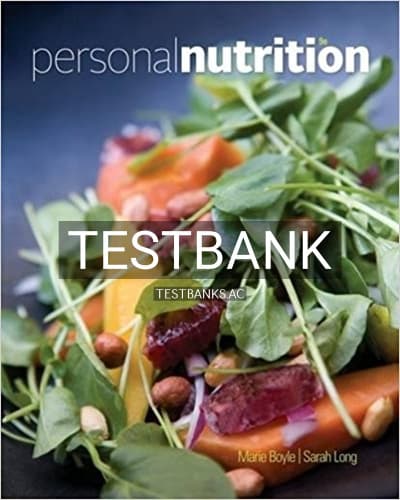 Test Bank for Personal Nutrition 9th Edition by Boyle cover