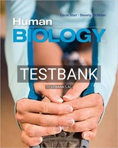 Test Bank for Human Biology 11th Edition by Starr cover