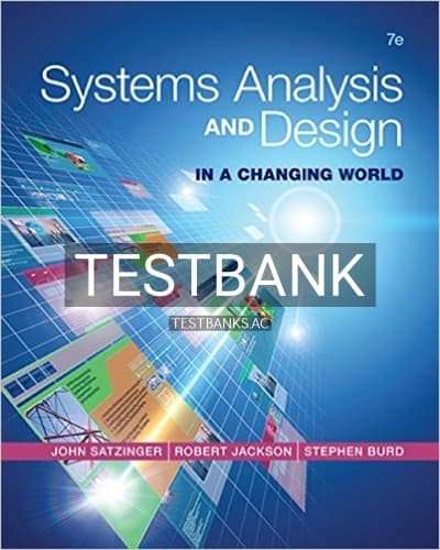 Cover for Test Bank for Systems Analysis and Design in a Changing World 7th Edition by Satzinger