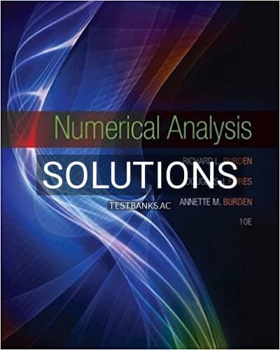 Solutions for Numerical Analysis 10th Edition by Burden cover