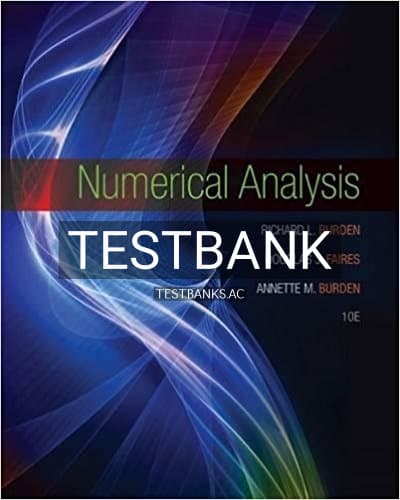 Test Bank for Numerical Analysis 10th Edition by Burden cover
