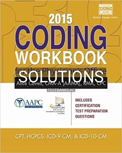 Cover for Solutions for 2015 Coding Workbook for the Physicians Office 1st Edition by Covell