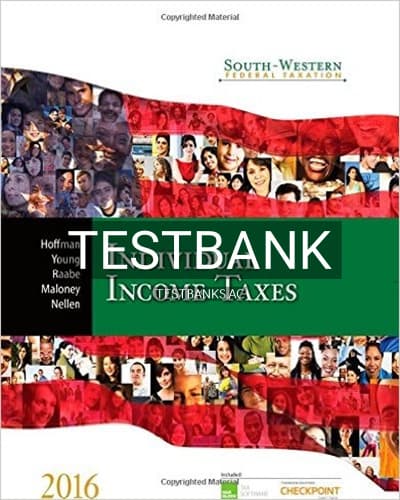 Test Bank for South-Western Federal Taxation 2016 Individual Income Taxes 39th Edition by Hoffman cover