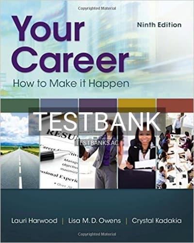 Cover for Test Bank for Your Career How To Make It Happen 9th Edition by Harwood