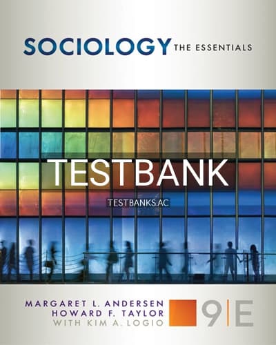 Test Bank for Sociology The Essentials 9th Edition by Andersen cover