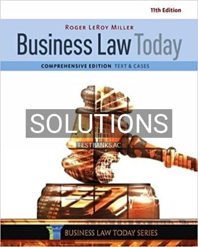Solutions for Business Law Today Comprehensive 11th Edition by Miller cover