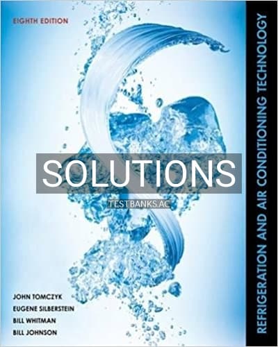 Solutions for Refrigeration and Air Conditioning Technology 8th Edition by Tomczyk cover