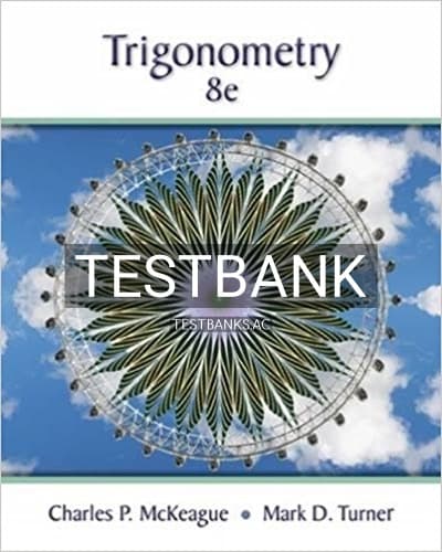 Cover for Test Bank for Trigonometry 8th Edition by McKeague