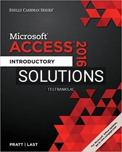 Solutions for Shelly Cashman Series Microsoft Office 365 and Access 2016 Introductory 1st Edition by Pratt cover