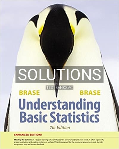 Cover for Solutions for Understanding Basic Statistics Enhanced 7th Edition by Brase
