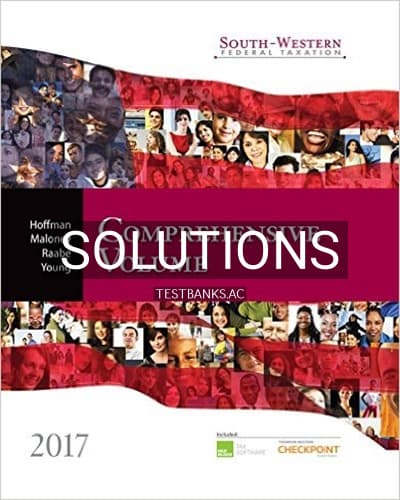 Solutions for South-Western Federal Taxation 2017 Comprehensive 40th Edition by Hoffman cover