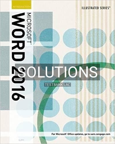 Solutions for Illustrated Microsoft Office 365 and Word 2016 Introductory 1st Edition by Duffy cover