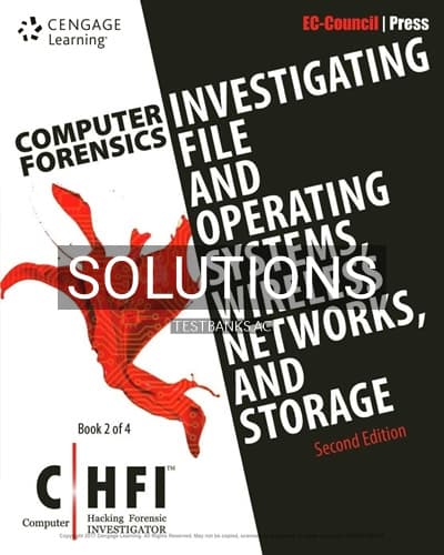 Solutions for Computer Forensics Investigating File and Operating Systems Wireless Networks and Storage CHFI 2nd Edition by EC-Council cover