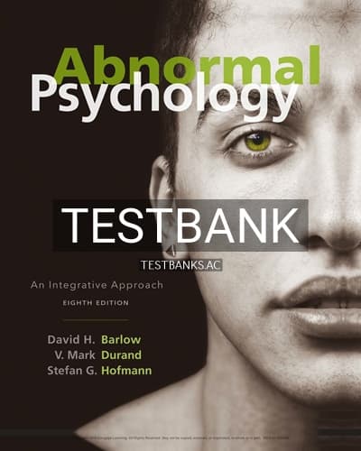 Test Bank for Abnormal Psychology 8th Edition by Barlow cover