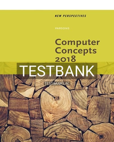 Test Bank for New Perspectives on Computer Concepts 2018 Introductory 20th Edition by Parsons cover